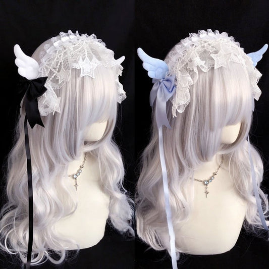Lace Accents Stars Wings with Hairband Lolita
