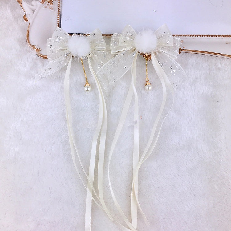 of 2 (Set Hair Starry Bow Fluffy Clips
