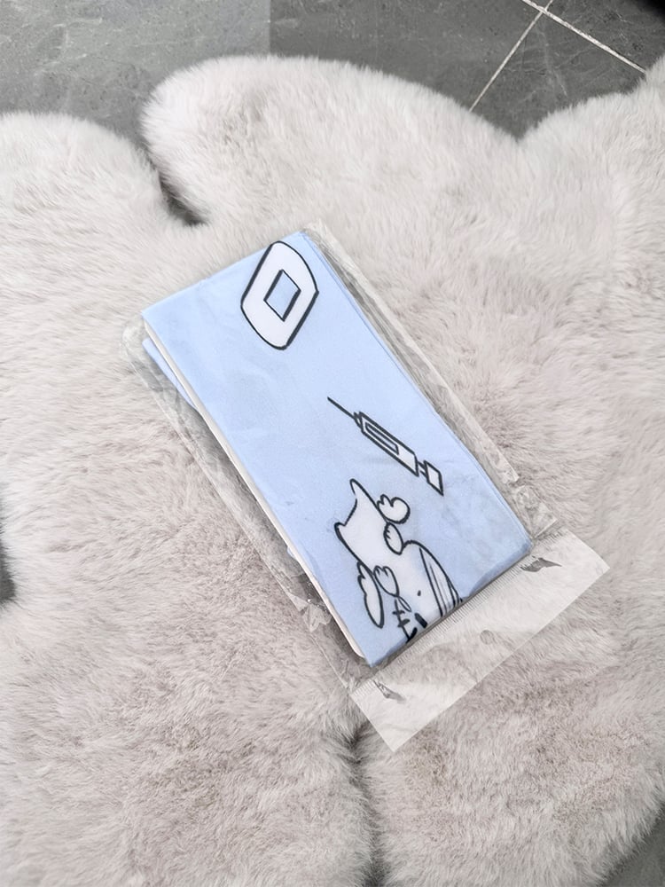 Stockings Pattern Over Pill Kitty Blue/Pink/White Angel Knee Cute