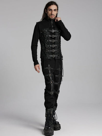 Punk Power Men's Black Personality Vest Sense