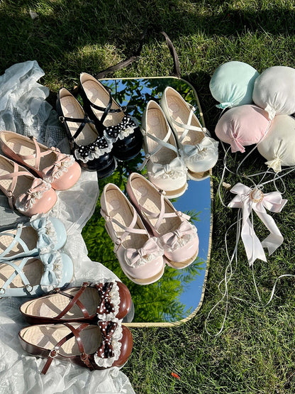 Mary Lolita Heel Sweet with Janes 2.5cm Brown Bow Accents