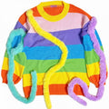 Knitted Y2K Sweater Rainbow Pattern Colorful Striped