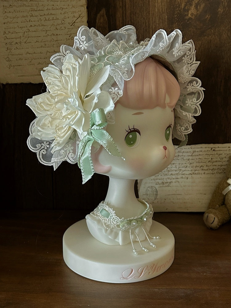 Hairband Jasmine Bows Floral and Green Accents