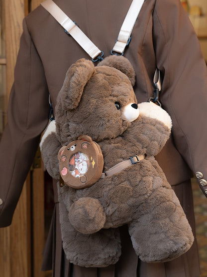 Keychain Plush Small/Middle/Large Bag Brown Backpack/Crossbody Size Bear +