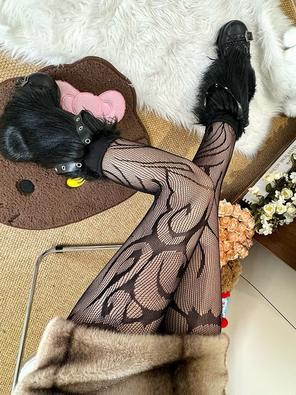 Y2K Punk Black Tights