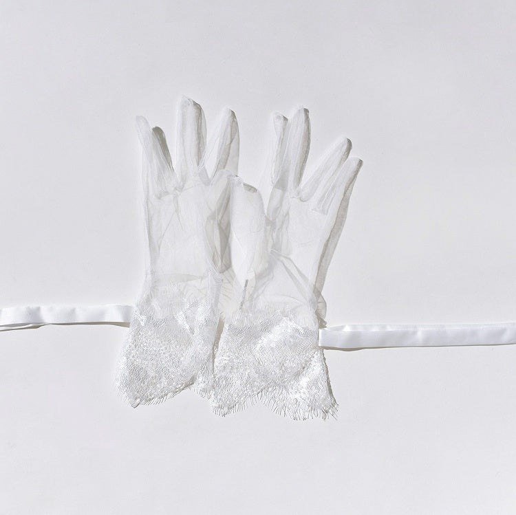 Schwarz / Handschuhe Weiß Lila Rot