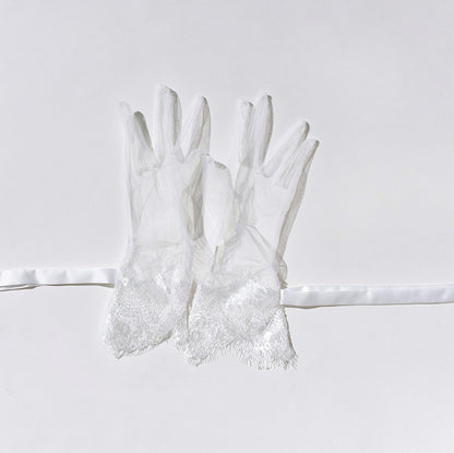 Schwarz / Handschuhe Weiß Lila Rot