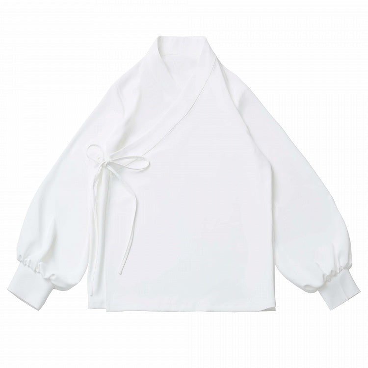 シャツ チャイナドレススタイル ホワイトシャツカラー/ノッチカラー ルーズ