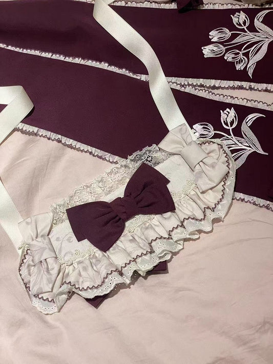 Lolita Style Sweet Bow-Adorned Bonnet Headpiece - Whispering Roses