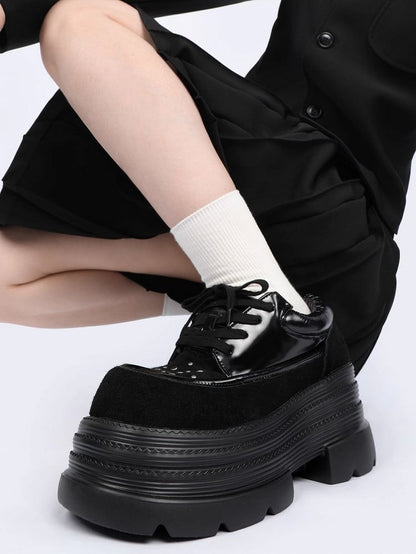 Lace-Up - Platform Details Shoes Design Bittersweet Black Studded