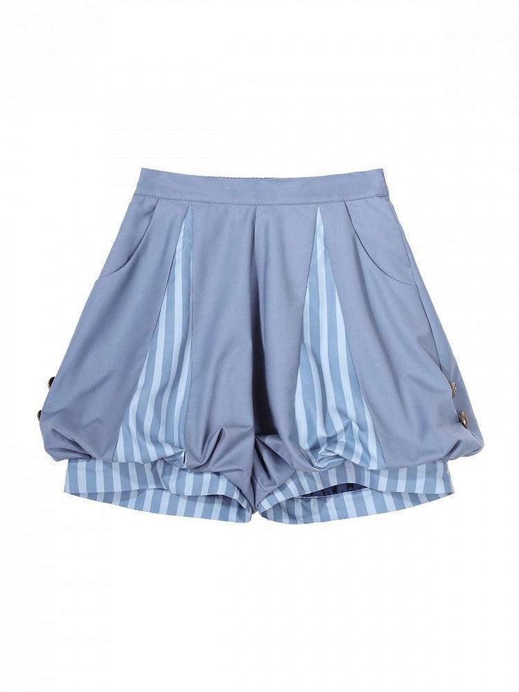 Striped Blue Prince Lolita Ruffle Bloomers - Unknown Star