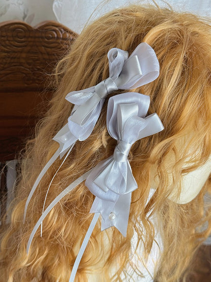 / BlackGold Bowknot Silver Champagne Hairclip