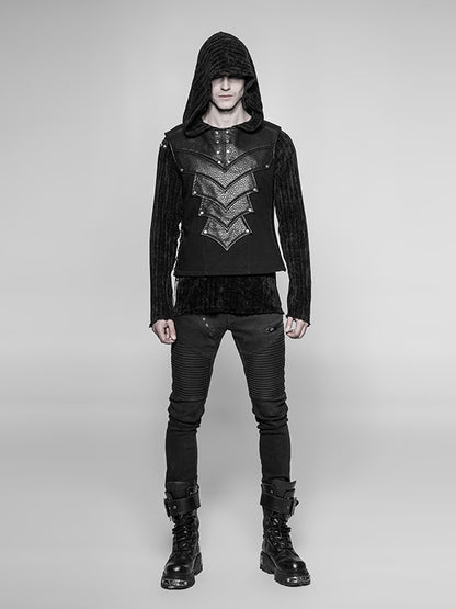 Men's Vest Chest Protector Black Punk