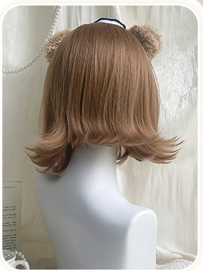 Bangs Short Wavy 33cm With Air Brown Wigs