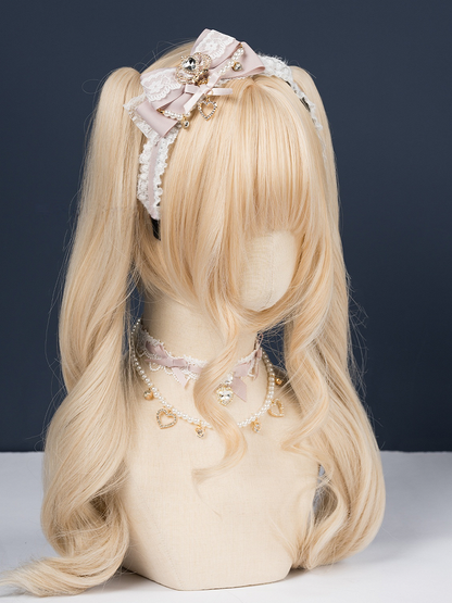 Crown Plush with Decoration Landmine-Style Rhinestone 4 KC and Bow Colors 3D Bead Chain