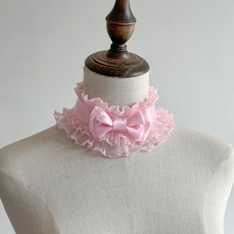 3 Decoration Sweet Bowknot Beads with Lolita Lace and Options – Choker Color