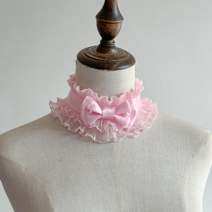 3 Decoration Sweet Bowknot Beads with Lolita Lace and Options – Choker Color