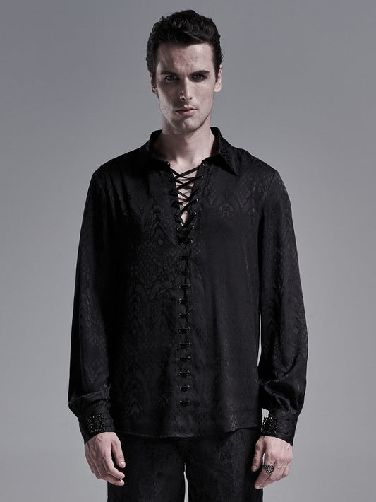 Shirt Men's Jacquard Gothic Black