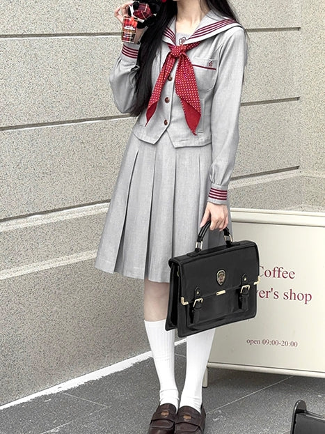Muster Rote Uniform Krawatte JK Hals Polka-dot