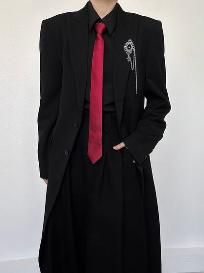 Ouji Lolita Red Arrow Point Necktie with Functional Zipper