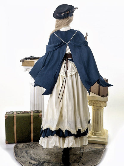 Classic Lolita Four-Piece Set with Ruffles and Embroidery - Xiong Dou Jiang
