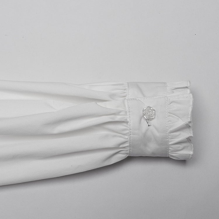 Retro Wide Goth Shirt Shoulder White