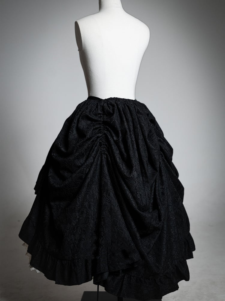 Gothic Lolita Drawstring Overlay Black