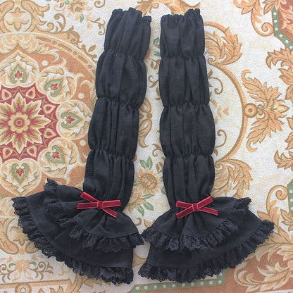 Schwarz und mehrlagig mit Farben 2 in Schleifenbesatz Akzente erhältlich Ärmel Spitze