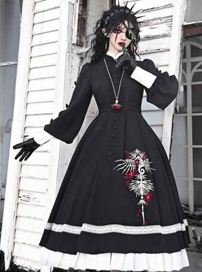 デザインフリルゴシックドレスオリジナルビッグプージー付き