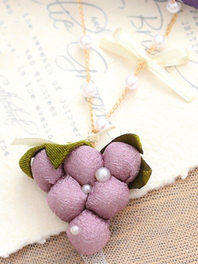 Grape Purple/Green Necklace Sweet Lolita Pendant