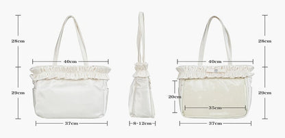 Rosarote Ita-Tragetasche mit Rüschenbesatz und Strass-Schleife