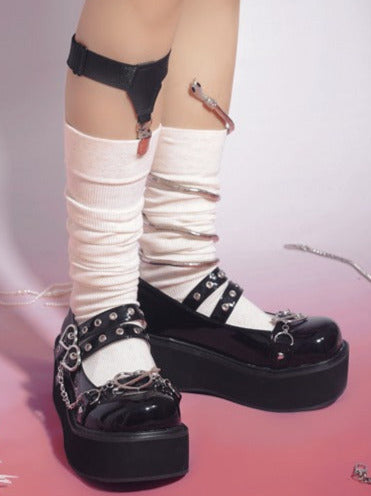 Retro Toe Spicy Platform Shoes Lolita Punk Heeled High Round