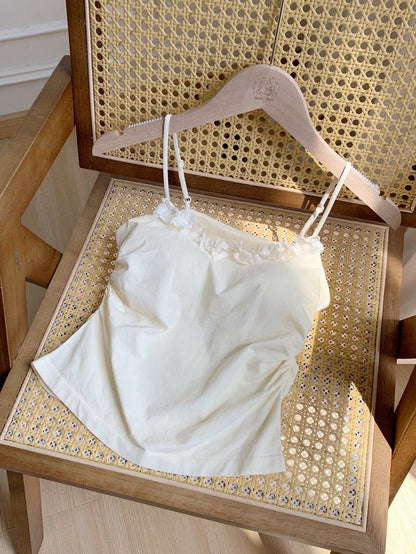 快適なアプリコットカップアンダーワイヤーキャミトップサマー