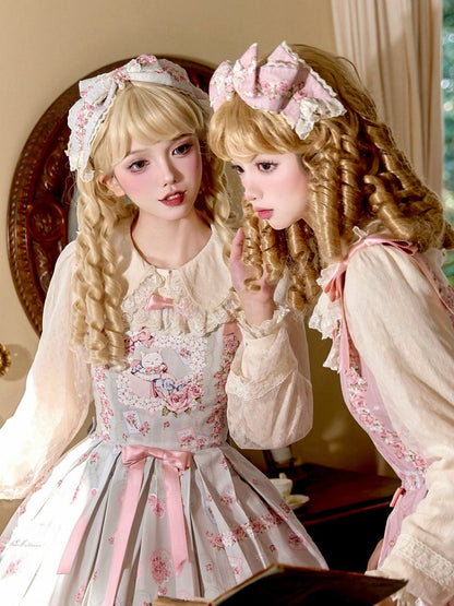 ベージュのラウンドフラットカラー長袖コットンブラウス