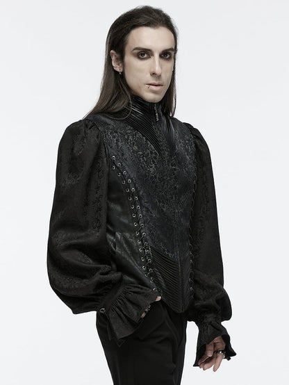 Men's Black Goth Vest Gorgeous Texture