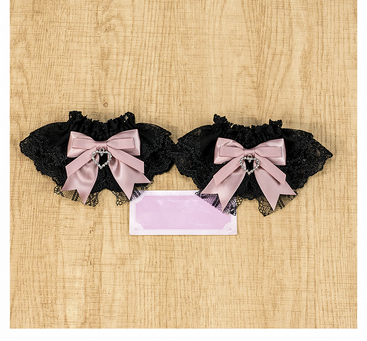 Schleife Herz Charm Jirai Kei Spitze Lolita Handgelenk Manschetten Farben 5