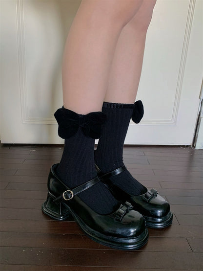 Color 3 Bowknot Detail Options Ankle Socks