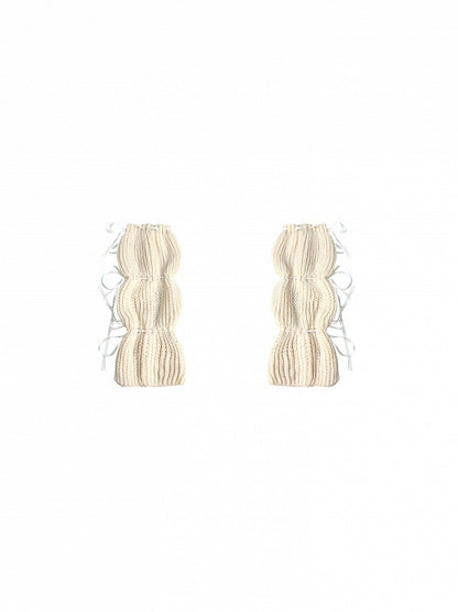 ブラック/アプリコット/ブラウン ニットレッグウォーマー