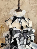 Circus Clown Black and White Ruffled Choker - signorina