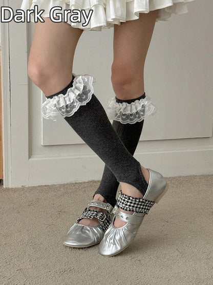 Foot-Loop (Sweet Playful Socks Lace Ruffle Style) Calf