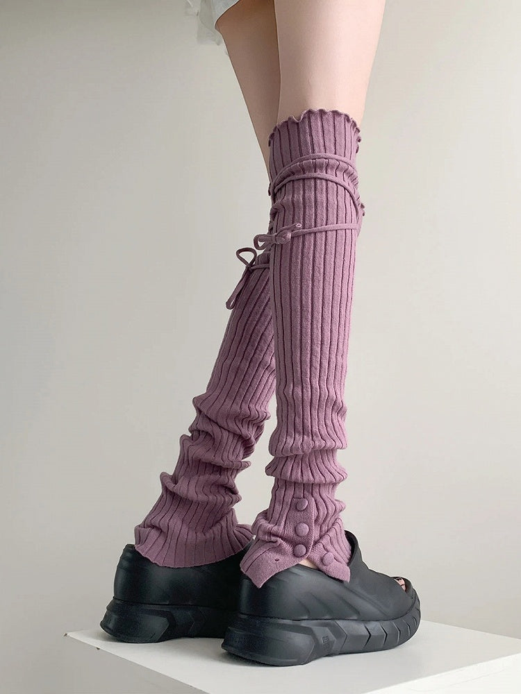 Ribbed (4 Leg Warmers Knit Colors) Tie-Up