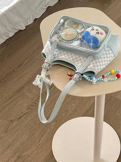 Ita Shoulder Blue Pattern Bag Plaid Light