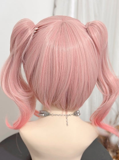 Pony Clips Klaue Länge Rosa 30CM Wellig Perücke 38CM Pferdeschwanz Mit + Air Doppel