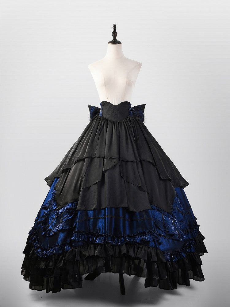 Gothic Lolita Boned High Waist Layered Long Skirt