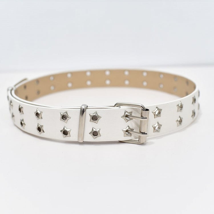 Chain Punk Star with Details Black/White Belt Waist