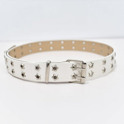 Chain Punk Star with Details Black/White Belt Waist