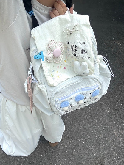 Y2K Double Shoulder Star Pattern Bag - Black Cherry Sauce