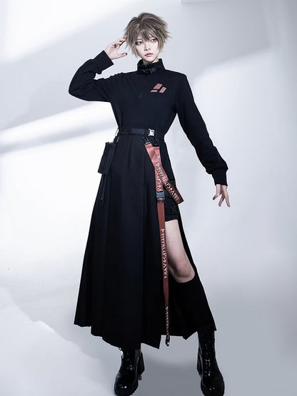 Black Buckle Cuffs Fashion Ouji Strap Shorts