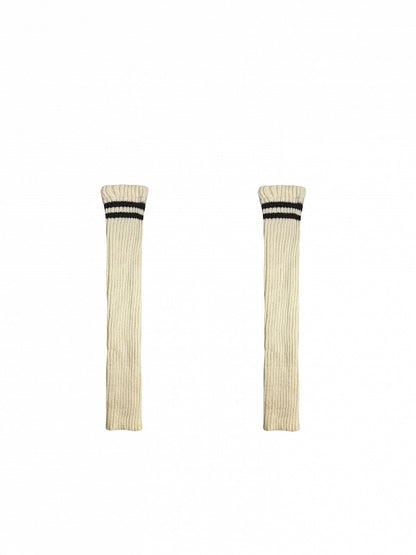 Apricot Overknee-Stulpen mit Streifenmuster, gestrickt