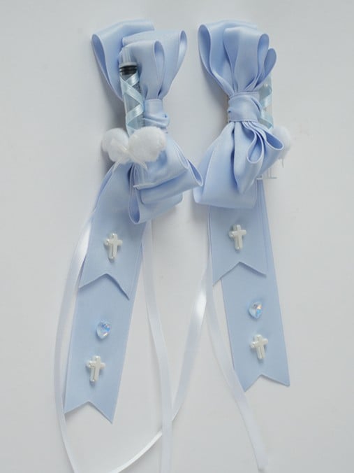 Hairclips Tenshi Kaiwai Syringe Bowknot Blue